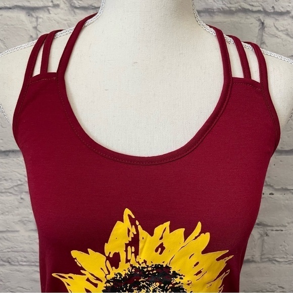 SHEIN Sunflower Strappy Sleeveless Summer Top Size Small - Picture 3 of 9